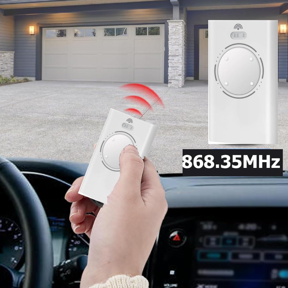 2PCS 868MHZ Garage Door Garage Remote, 4 Channels, Compatible with FAAC XT4 868 SLH LR, XT4 868 SLH, XT2 868 SLH, XT2 868 SLH LR, White
