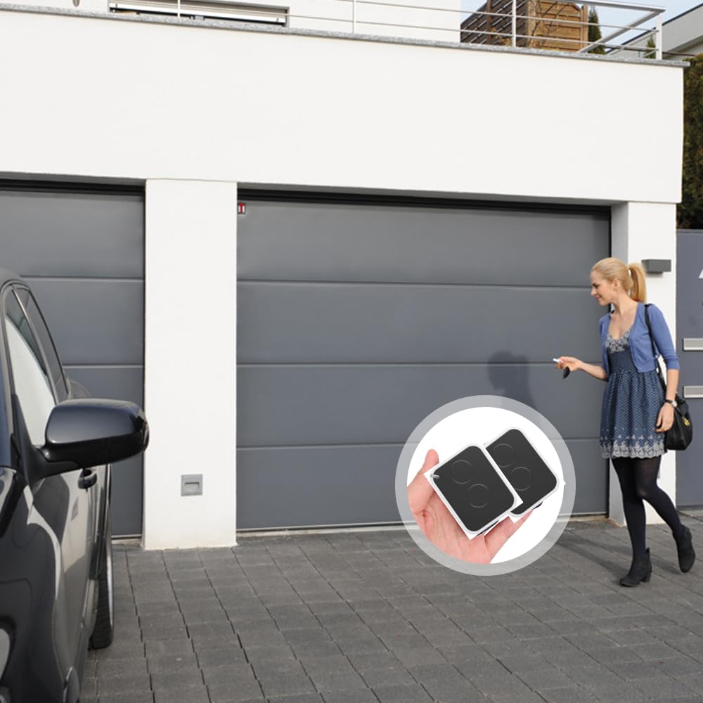 2PCS Garage Door Opener Hand Transmitter Compatible with Nice ON2E Gate Remote Control, 2 Channel, 433.92 MHz for Gates and Garage Doors