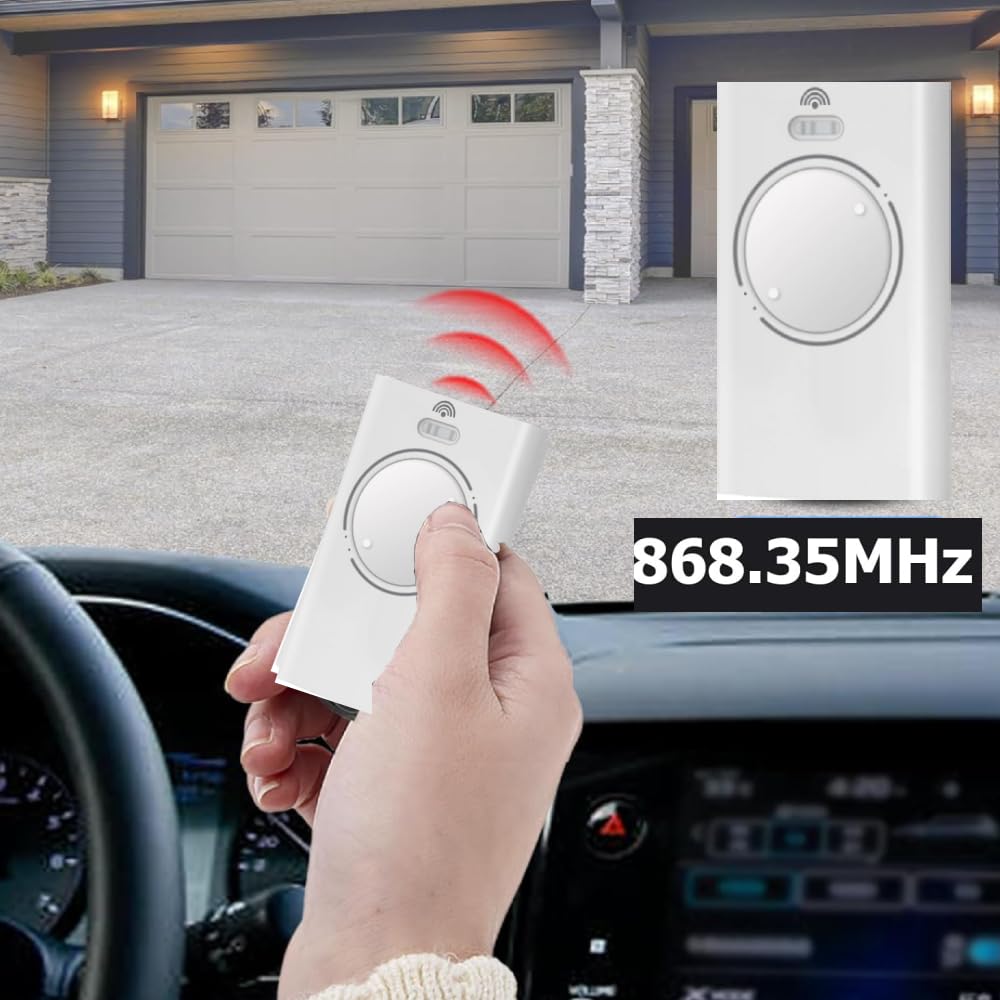 2PCS 868MHZ Garage Door Garage Remote, 2 Channels, Compatible with FAAC XT4 868 SLH LR, XT4 868 SLH, XT2 868 SLH, XT2 868 SLH LR, White