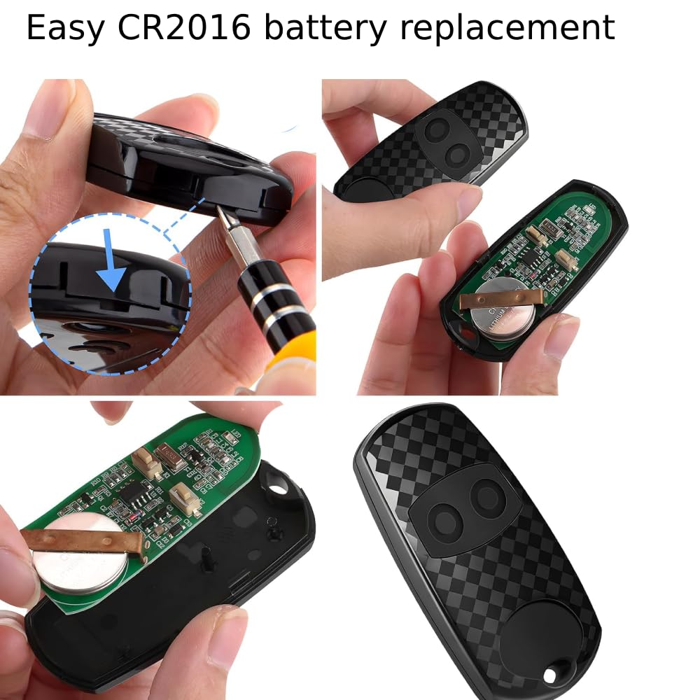 3 Pack Garage Door Remote Control Key, 433.92MHZ, Universal Gate Fob Remote Compatible with CAM TOP-432EE, TOP-432EV,TOP432-NA