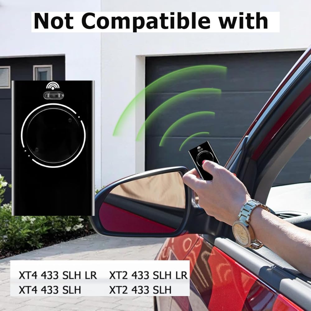 3PCS 868MHZ Garage Door Garage Remote, Hand Transmitter, 2 Channels, Compatible with FAAC XT4 868 SLH LR, XT4 868 SLH, XT2 868 SLH, XT2 868 SLH LR,Black