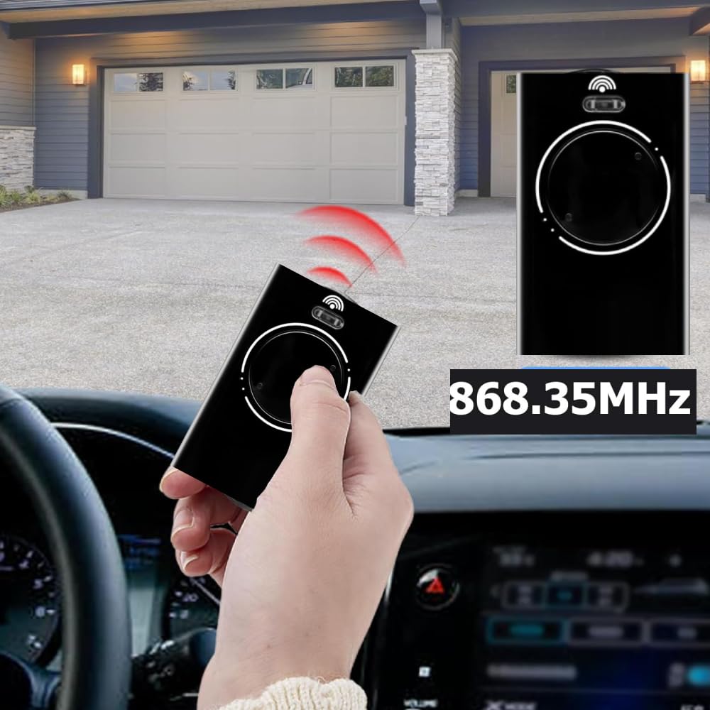 3PCS 868MHZ Garage Door Garage Remote, Hand Transmitter, 2 Channels, Compatible with FAAC XT4 868 SLH LR, XT4 868 SLH, XT2 868 SLH, XT2 868 SLH LR,Black