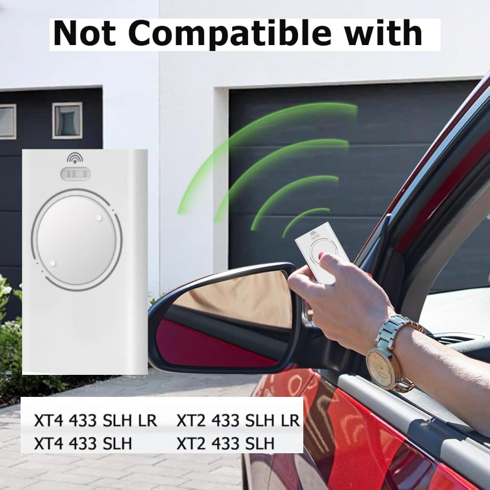 2PCS 868MHZ Garage Door Garage Remote, 2 Channels, Compatible with FAAC XT4 868 SLH LR, XT4 868 SLH, XT2 868 SLH, XT2 868 SLH LR, White