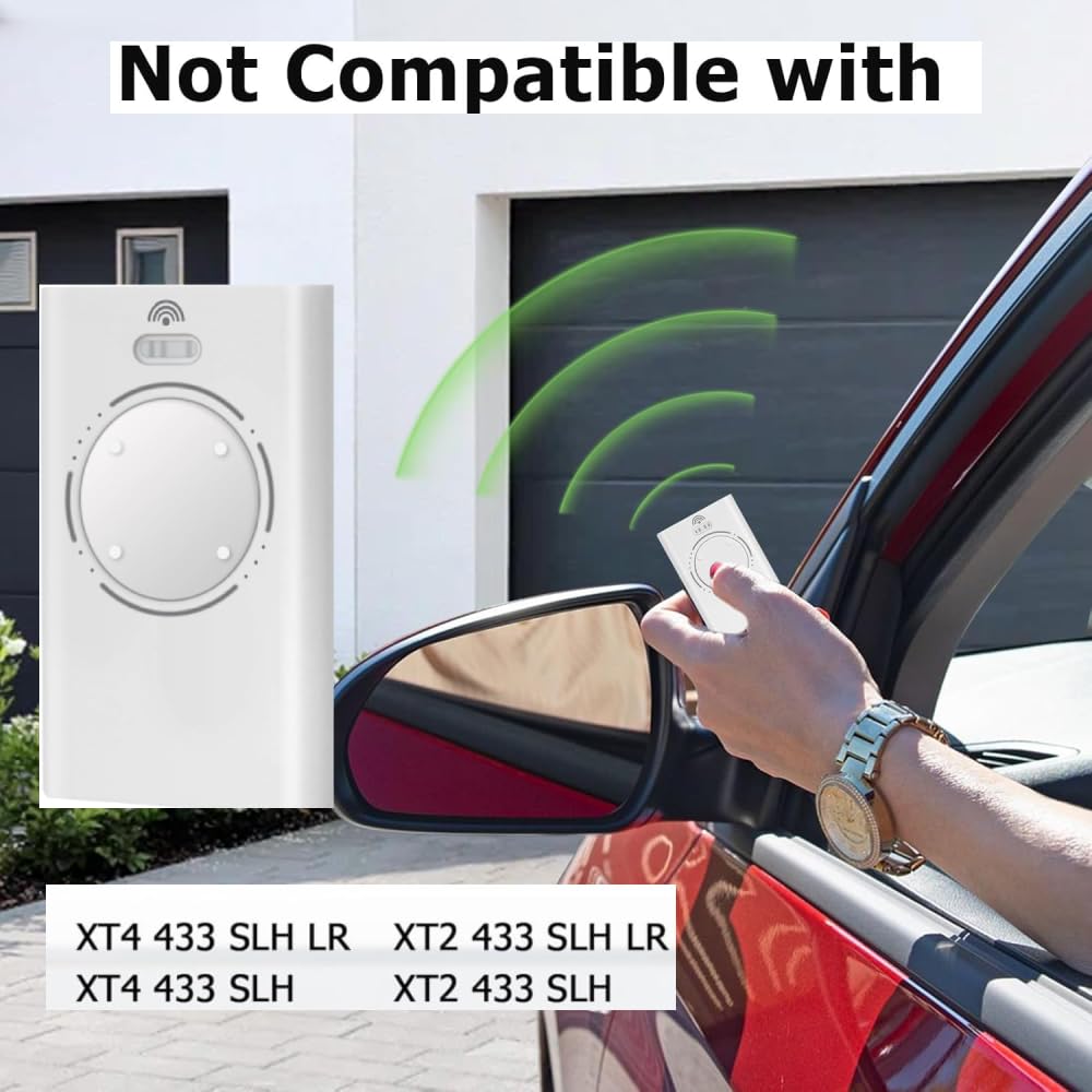 2PCS 868MHZ Garage Door Garage Remote, 4 Channels, Compatible with FAAC XT4 868 SLH LR, XT4 868 SLH, XT2 868 SLH, XT2 868 SLH LR, White