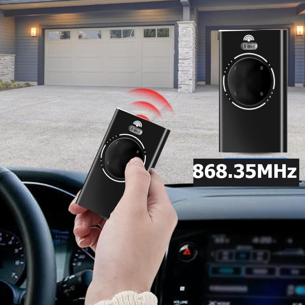 2PCS 868MHZ Garage Door Garage Remote, Hand Transmitter, 4 Channels, Compatible with FAAC XT4 868 SLH LR, XT4 868 SLH, XT2 868 SLH, XT2 868 SLH LR,Black