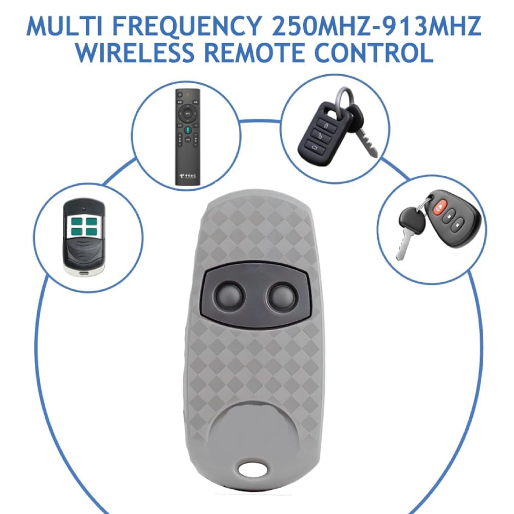 2 Pcs Garage Door Remote Control Key 433.92MHZ, 2 Boutons, Universal Gate Fob Remote Compatible with CAM TOP-432EE, TOP-432EV,TOP432-NA