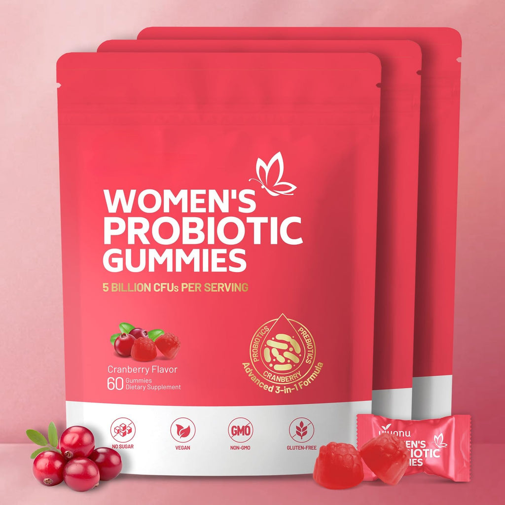 Viginal Probiotics for Women, Women Probiotic Gummies, Feminine Balance Gummies, Prebiotic Gummy, Cranberry Probiotics for Woman Vaginigal Health