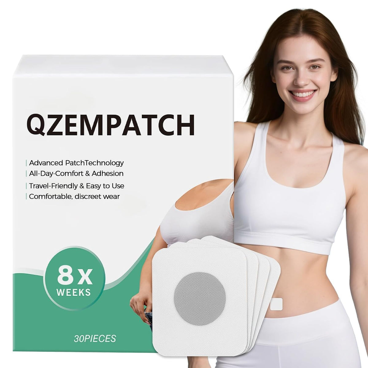New Rejuvacare Qzem Body Patch, Easy Daily Application, Comfortable & Discreet, Non-Irritating, Gentle & Effective for All Skin Types, 30-Day Supply