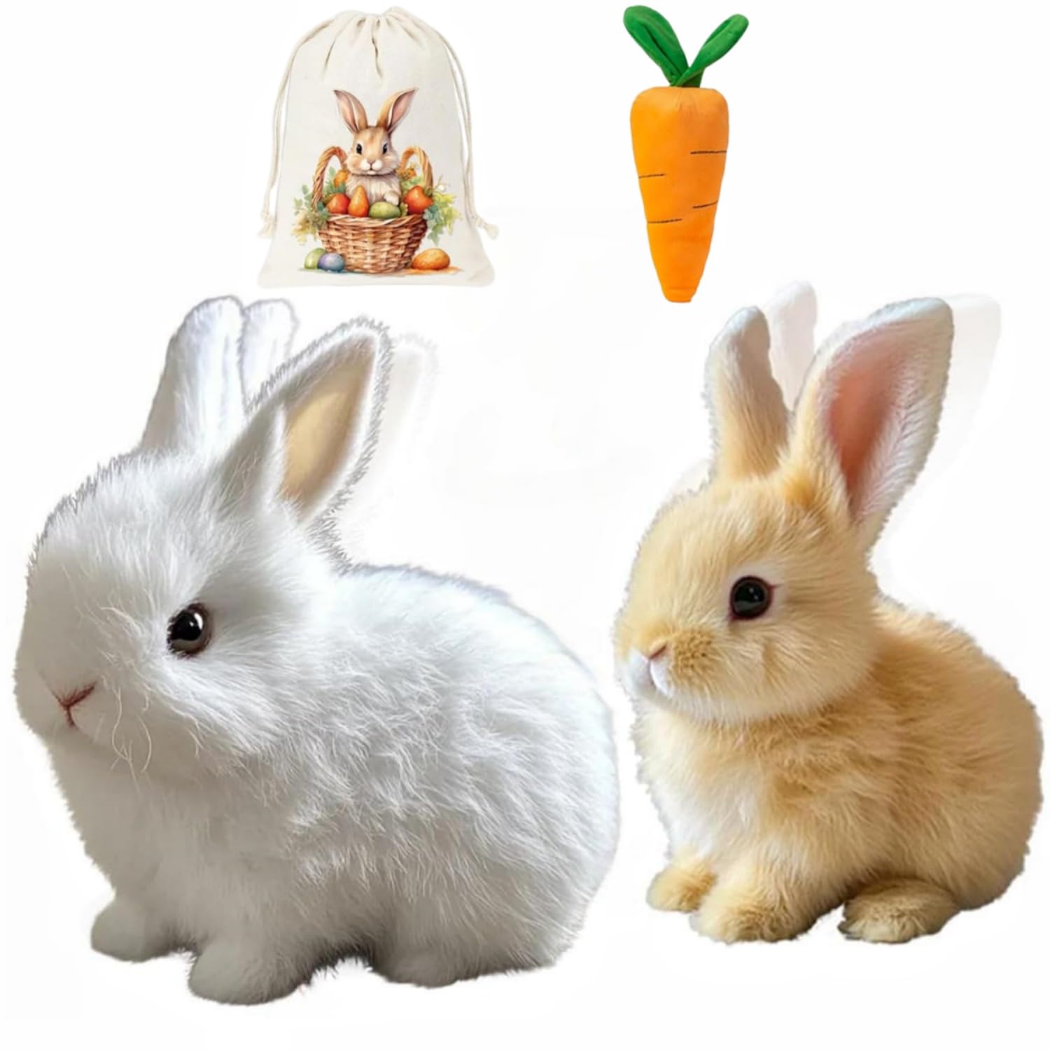 Bunny - My Realistic Bunny Toy Bunby Realistic Bunny Jumping Shaking Ears Easter Gift Bunny Pal with Candy Bag (1pc-Brown)