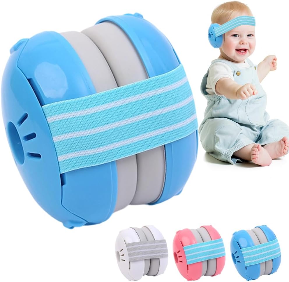 Baby Ear Defenders for 0-36 Months, Baby Earmuffs Hearing Protection for Toddlers, Adjustable Noise Cancelling Headphones Protectors Babies Travel Essentials Ear Muffs for Sleeping Airplane