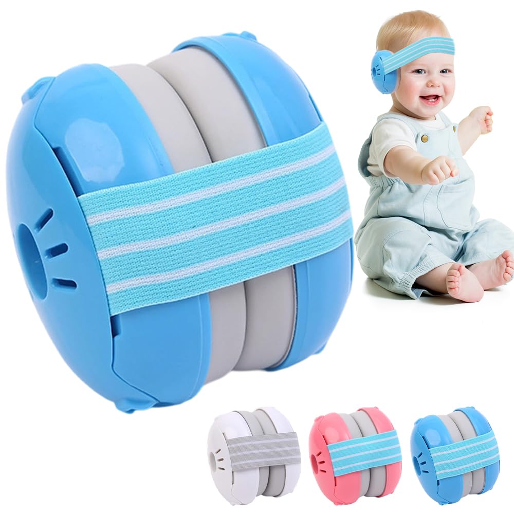 Baby Ear Defenders for 0-36 Months, Baby Earmuffs Hearing Protection for Toddlers, Adjustable Noise Cancelling Headphones Protectors Babies Travel Essentials Ear Muffs for Sleeping Airplane