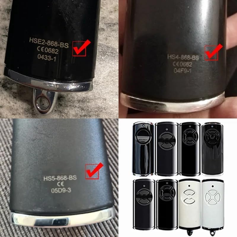 868,3 BS MHz - Télécommande de porte de garage - Compatible avec Hörmann bs HSM4 HSE2 HS1 HS4 HSZ1 HSZ2 (black4 button)