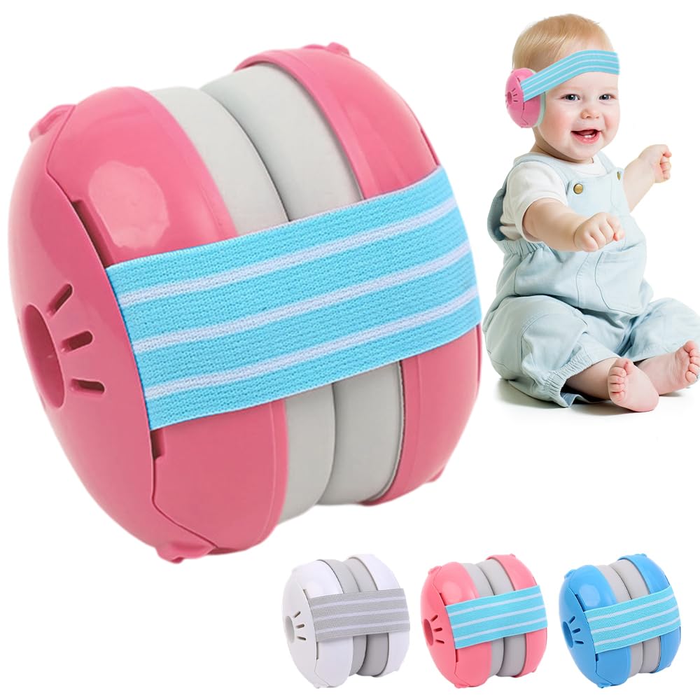 Baby Ear Defenders for 0-36 Months, Baby Earmuffs Hearing Protection for Toddlers, Adjustable Noise Cancelling Headphones Protectors Babies Travel Essentials Ear Muffs for Sleeping Airplane