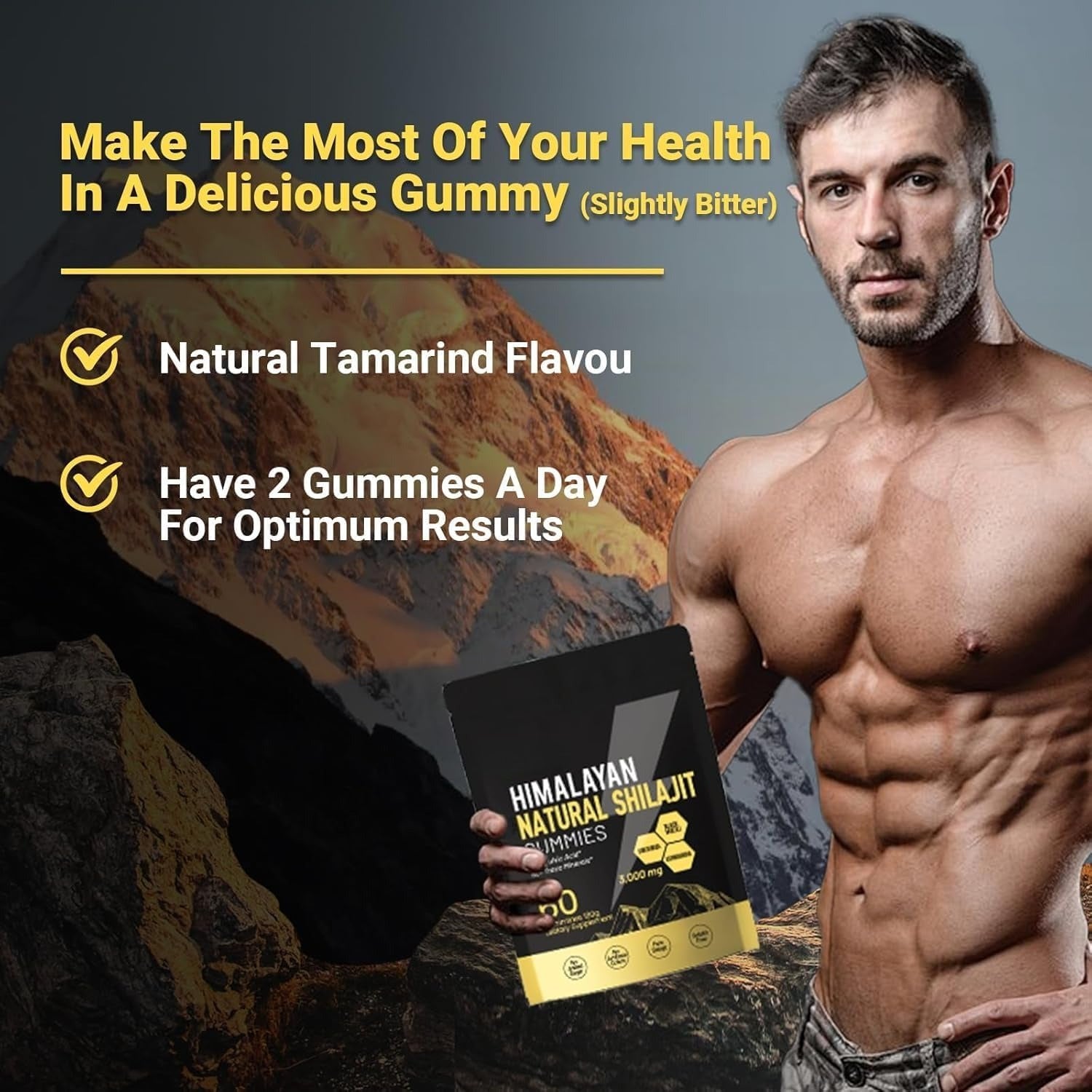Shilajit* Gummies,Pure Himalayan* micronutrient Supplement, Himalayan Premium Ingredient with Shilajit, Ashwagandha, Gokshura, Fulvic Acid & 85+ Trace Minerals I for Men & Women