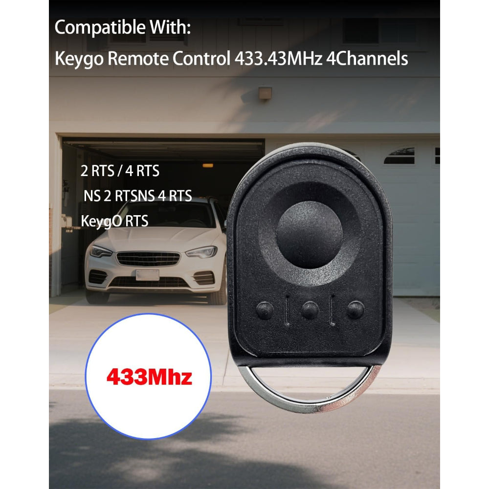Télécommande de Porte de Garage Compatible avec 433,42 MHz-1841064 NS 2 4,4 canaux Émetteur Manuel d'ouverture de Porte de Garage (3 pièces)