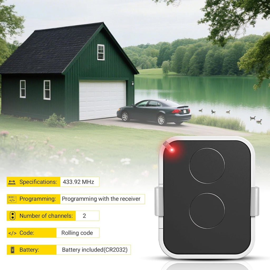 Télécommande Compatible Nice Era ONE2/ON2E/ON4E/ON1E,433,92 MHz Télécommande Porte de Garage,Rolling Code,2 Canaux(Blanc)