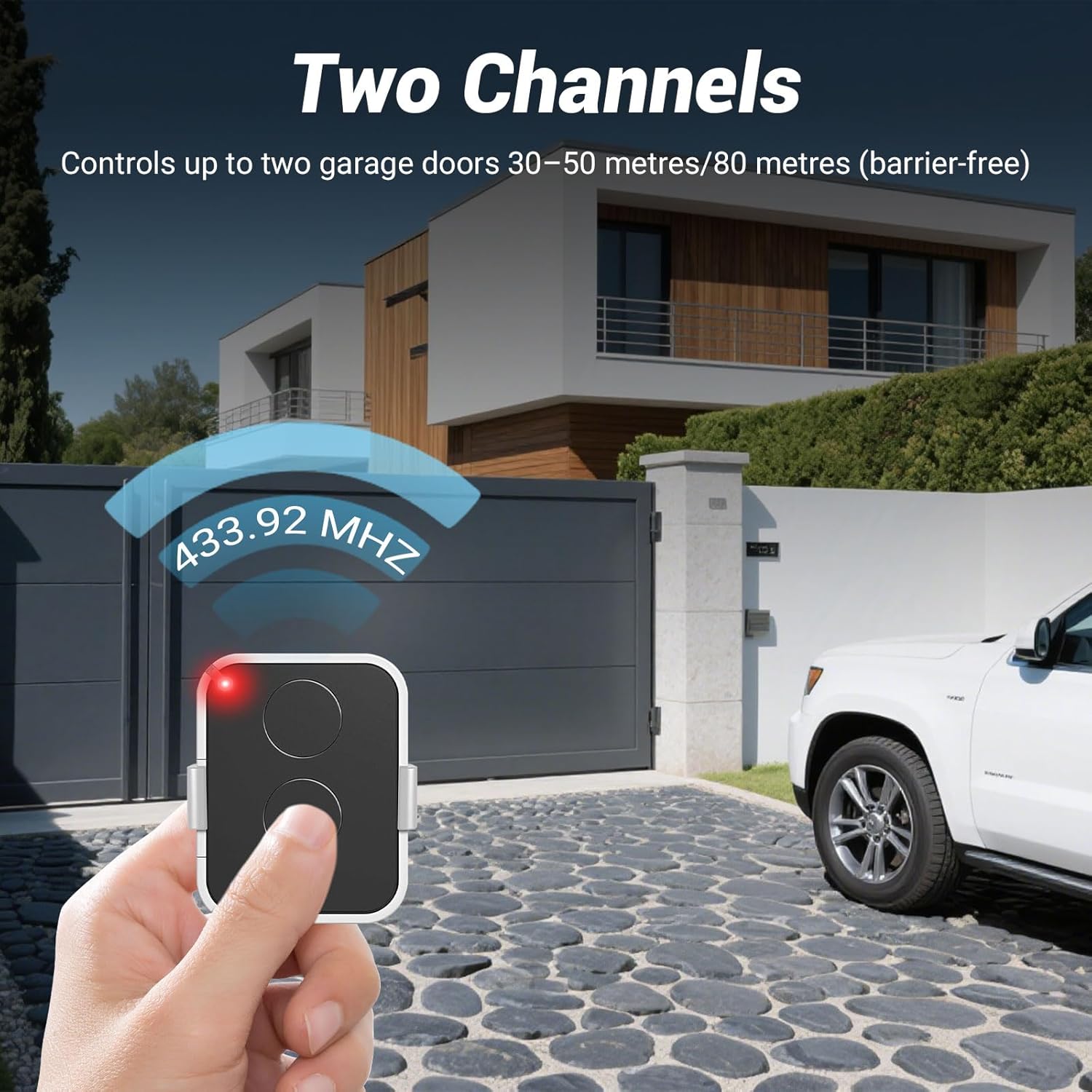 Télécommande Compatible Nice Era ONE2/ON2E/ON4E/ON1E,433,92 MHz Télécommande Porte de Garage,Rolling Code,2 Canaux(Blanc)