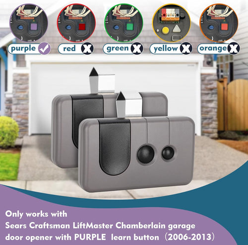 For Sears Craftsman Garage Door Remote 139.53753 53753 139.18191 HBW2028 371LM 373LM 375LM 950CD 953D 956D, Work with Purple Learn Button ONLY(2006-2013)