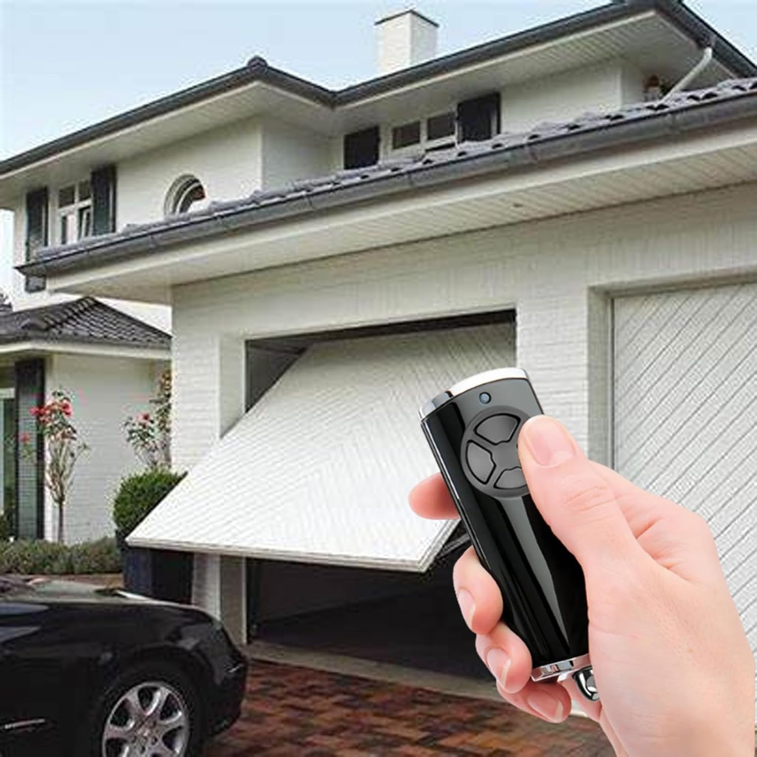 868,3 BS MHz - Télécommande de porte de garage - Compatible avec Hörmann bs HSM4 HSE2 HS1 HS4 HSZ1 HSZ2 (black4 button)