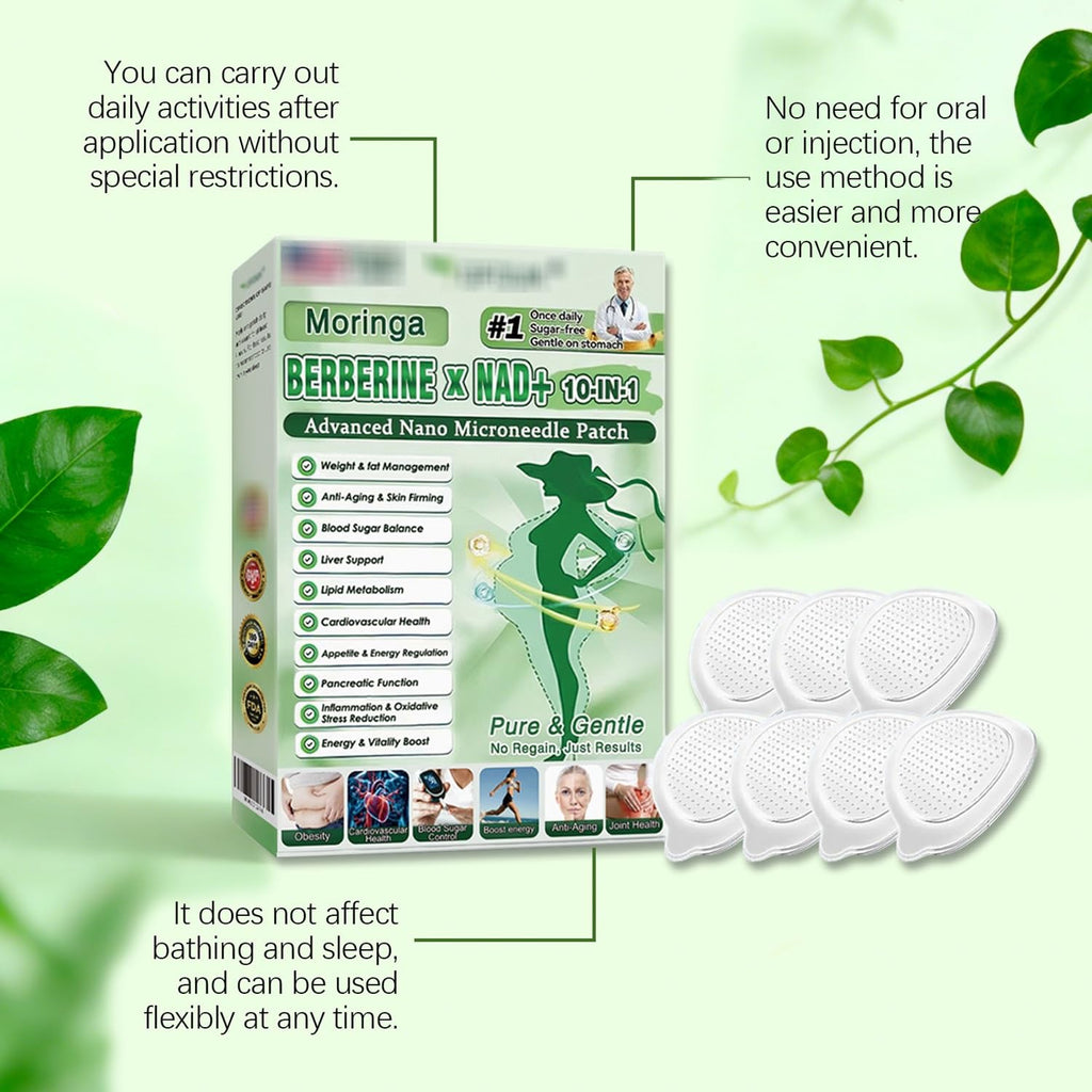 2026 New Upgraded Style Moringa 10-in-1 Nano Microdarts Patch, Advanced Moringa Patches, Natural Body Patches for Women and Men - Gentle Formula for All Skin