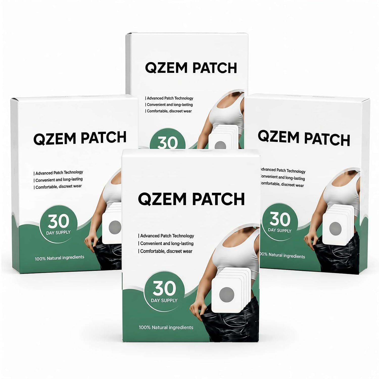 New Rejuvacare Qzem Body Patch, Easy Daily Application, Comfortable & Discreet, Non-Irritating, Gentle & Effective for All Skin Types, 30-Day Supply