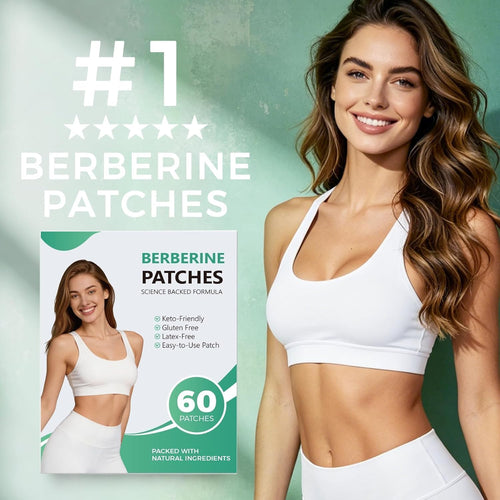 Berberine Patches for Women & Men, Advanced Natural Formula with L-Glutamine, Cinnamon & Pomegranate, 60 Count (1-Pack)