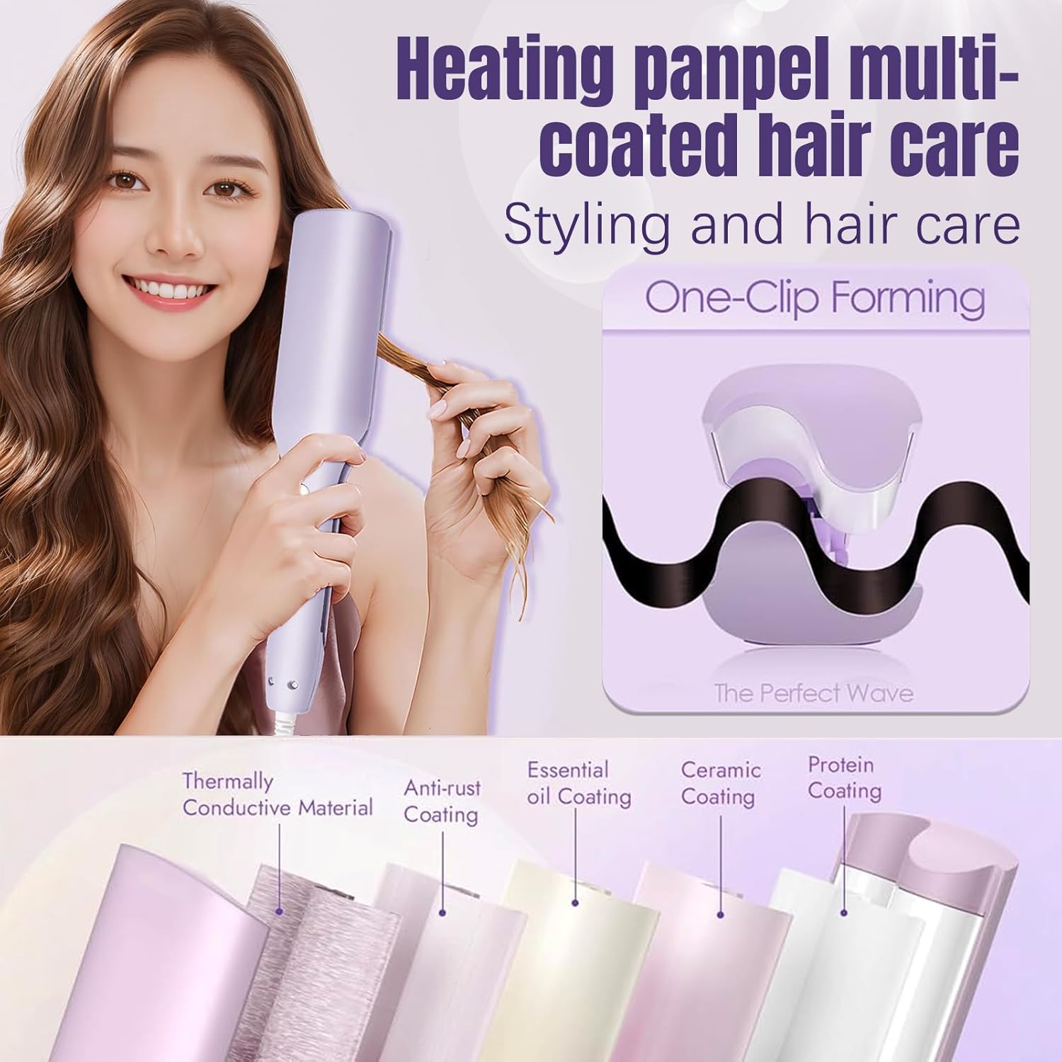 Deep Beach Waver Curling Iron Hair Crimper, Ionic Deep Waver Hair Curler Tool, Beach Waver Curling Wand, Hair Curler and Hot Tools Curling Iron with Ceramic for Short Hair Women