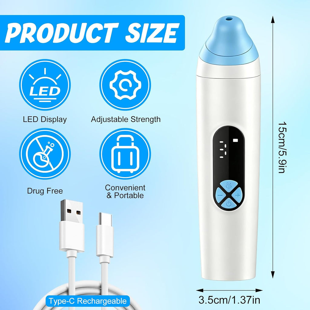 Ear Pressure Relief Device, Eustachian Tube Unblocker with 3 Speed Adjust, USB Rechargable Balanced Pressure Ear Popper Ear Relief Device for Flying Diving Swimming