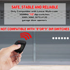 3 Pieces Gate Opener Remote Compatible with Multicode 300mhz 10 Dip Switch 3089 3060 3070 Garage Door Opener Remote Control with Keychain