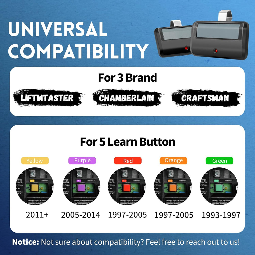 3 Pack for Chamberlain LiftMaster Craftsman Garage Door Opener Remote Universal 891LM 971LM