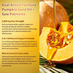Pumpkin Seed Oil with Saw Palmetto Capsules, 300 Softgels | Organic, Cold Pressed | DHT Blocker | Supports Hair, Urinary, Bladder & Prostate Health | Non-GMO