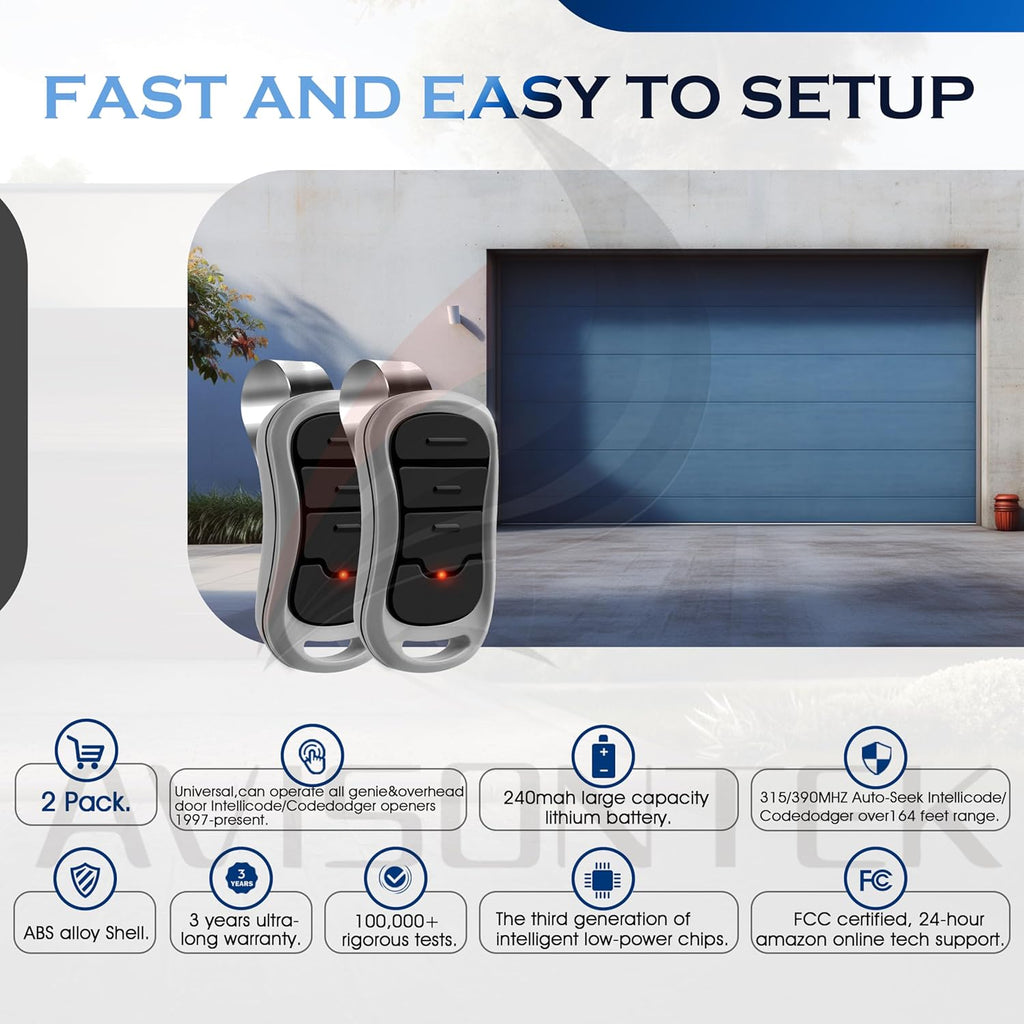 Genie Garage Door Opener Remote Replacement - G3T-A/G3T-R/G3T-BX (1997-Current Models)