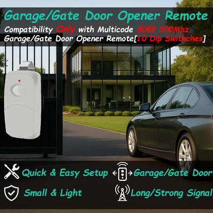 3 Replacement for Multicode Garage Gate Door Opener Remote,3089,308911,MCS308911,10 Dip Switch,300MHZ