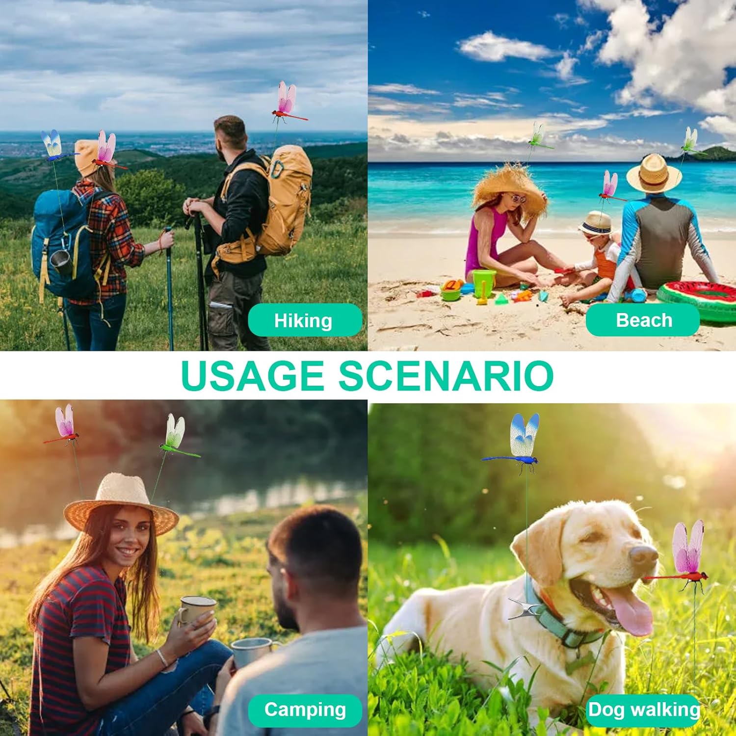 3 Pack Dragonfly Clip,Fake Dragonflies, Humming Bird Stakes Fake, Plastics Dragonfly for Garden Stakes Decor Yard Ornaments for Hat,Deer and Horse,Fly Scare Devices for Indoor Outdoor