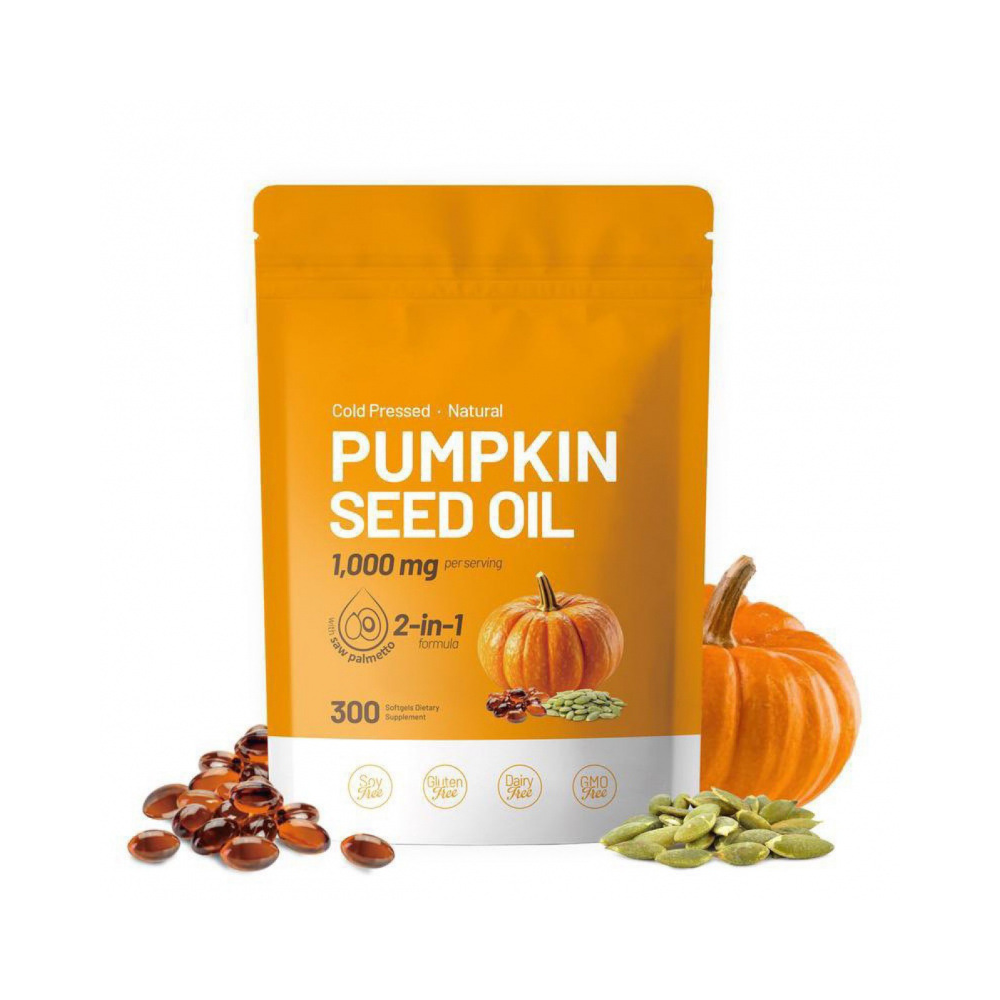 Pumpkin Seed Oil with Saw Palmetto Capsules, 300 Softgels | Organic, Cold Pressed | DHT Blocker | Supports Hair, Urinary, Bladder & Prostate Health | Non-GMO