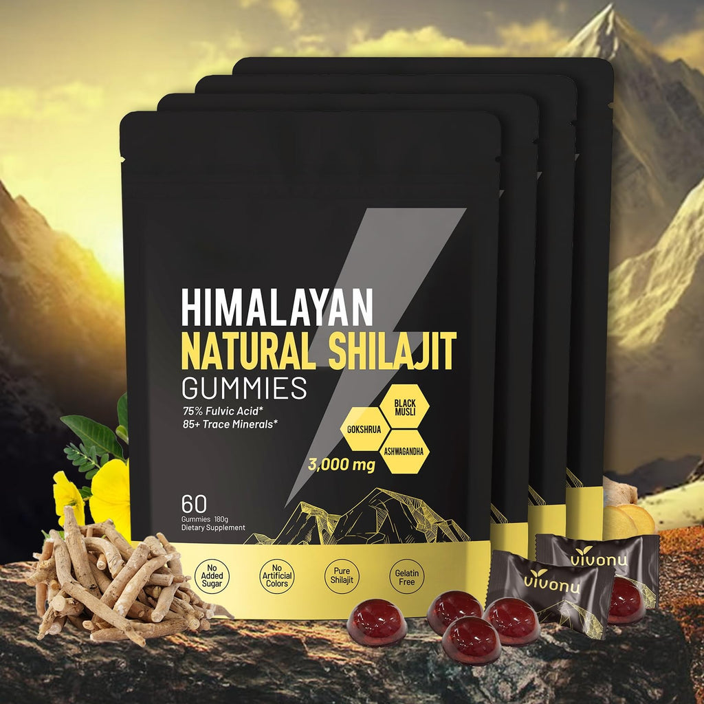 Shilajit* Gummies,Pure Himalayan* micronutrient Supplement, Himalayan Premium Ingredient with Shilajit, Ashwagandha, Gokshura, Fulvic Acid & 85+ Trace Minerals I for Men & Women
