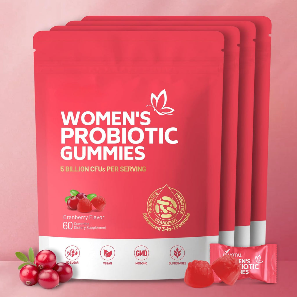 Viginal Probiotics for Women, Women Probiotic Gummies, Feminine Balance Gummies, Prebiotic Gummy, Cranberry Probiotics for Woman Vaginigal Health