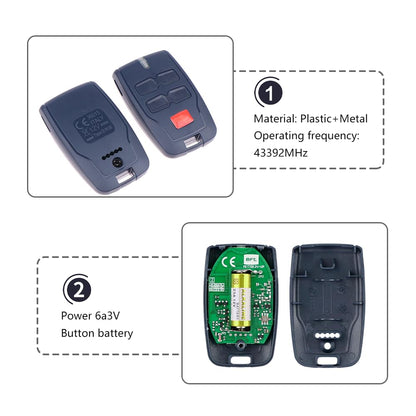 3 PCS Garage Remote Control Key for BFT MITTO 2 B RCB, 433MHZ, 2 Buttons BFT Remote, Remote Control for Rolling BFT MITTO 2, Kleio, Ghibli, TRC 2, TR